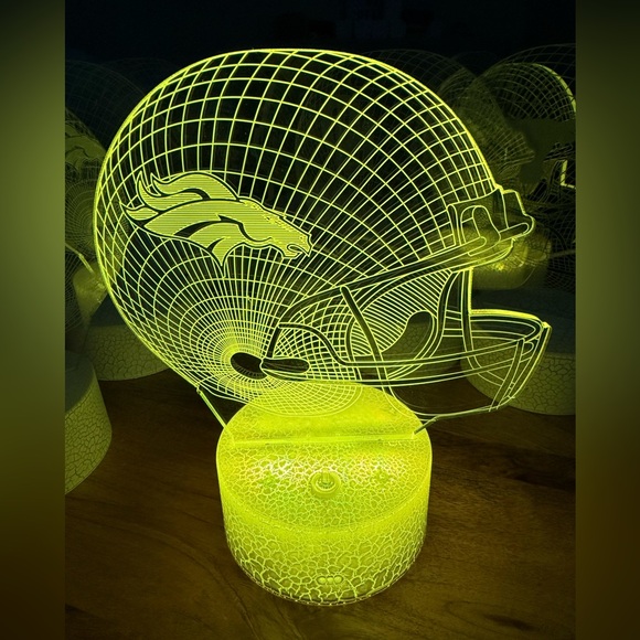 Denver Broncos 3D LED Football Helmet Night Light - Picture 4 of 8